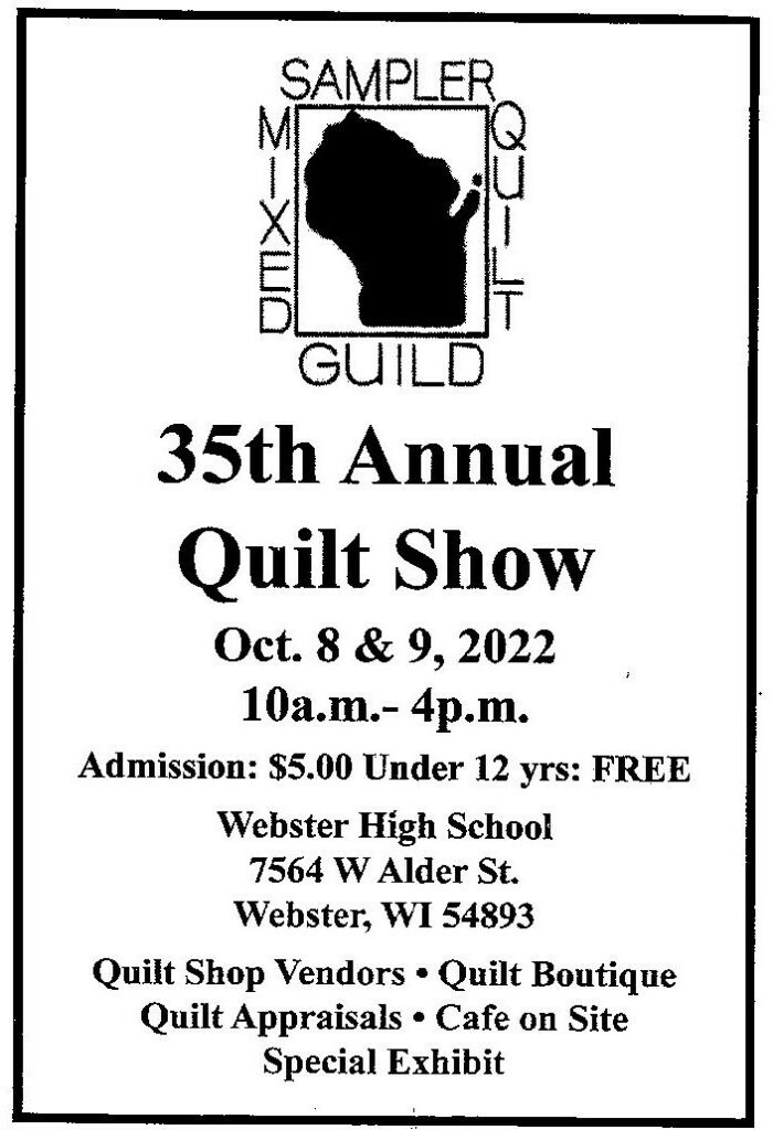 Mixed Sampler Quilt Guild, Quilt Show, Webster, WI